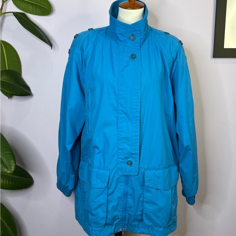 Vintage 80's London Fog Bright Blue Zip Up Windbreaker